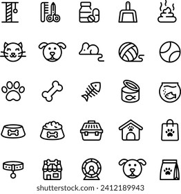 Pet Line Icons vector design dog