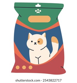 Pet litter absorbent vector cartoon illustration isolated on a white background.
