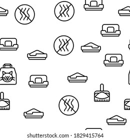 Ilustración De Línea Delgada De Un Vector De Accesorios De Litro De Mascotas