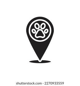 Pet Location Filled Icon Vector Illustration