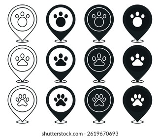 Pet location icon. Illustration vector