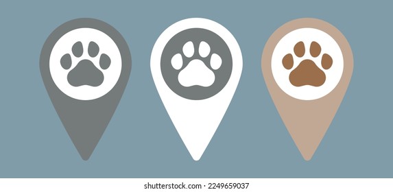 Pet locator icon. Map markers