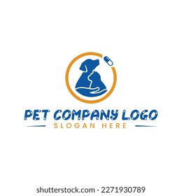 pet logo for care and health in vector