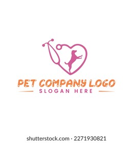 pet logo for care and health in vector