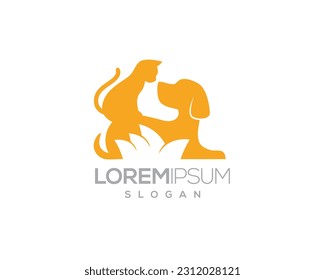 pet logo, pet care, pet love, dog and cat,fur, happy, illustration, kitten, kitty, logo, love, paw, pet