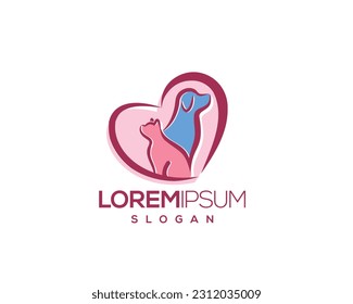 pet logo, pet care, pet love, dog and cat, fur, happy, illustration, kitten, kitty, logo, love, paw, pet, puppy, shop, sitting, small, vector, veterinarian, veterinary
