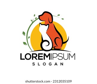 pet logo, pet care, pet love, dog and cat, fur, happy, illustration, kitten, kitty, logo, love, paw, pet, puppy, shop, sitting, small, vector, veterinarian, veterinary
