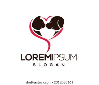 pet logo, pet care, pet love, dog and cat, fur, happy, illustration, kitten, kitty, logo, love, paw, pet, puppy, shop, sitting, small, vector, veterinarian, veterinary
