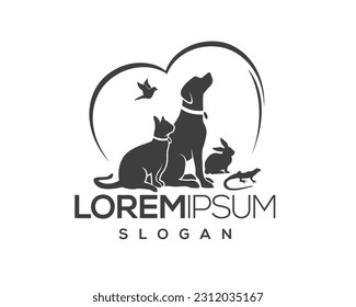 pet logo, pet care, pet love, dog and cat, fur, happy, illustration, kitten, kitty, logo, love, paw, pet, puppy, shop, sitting, small, vector, veterinarian, veterinary
