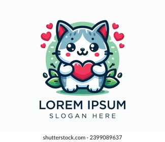 pet logo, cat logo, dog and cat