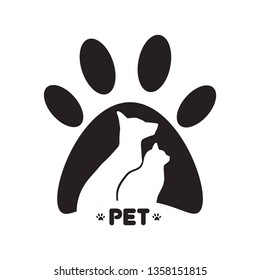 Pet logo.Dog and cat  silhouette. Animal shop