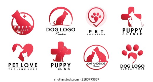 Diseño del logotipo de mascotas con estilo único creativo Vector Premium parte 4