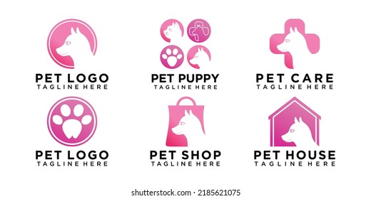 Pet logo design with creative unique style Premium Vector part 2
