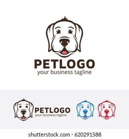 Pet logo design. Dog, Animal head logo concept. Vector logo template