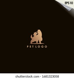Logo-Design mit luxuriöser Farbtupfer. Vorlage für Logo für Haustiere. Modernes Design. Flachlogo. Vektorillustration-Illustration