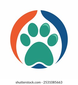 Arte de la pata del diseño del logotipo del animal doméstico