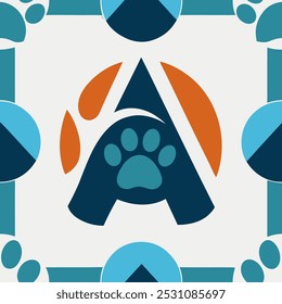 Logotipo do animal de estimação design pata arte