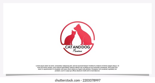 Pet logo design template pet icon simple concept Premium Vector