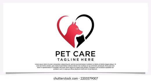 Pet logo design template pet icon simple concept Premium Vector