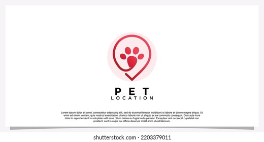 Pet logo design template pet icon simple concept Premium Vector
