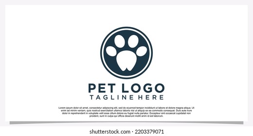Pet logo design template pet icon simple concept Premium Vector