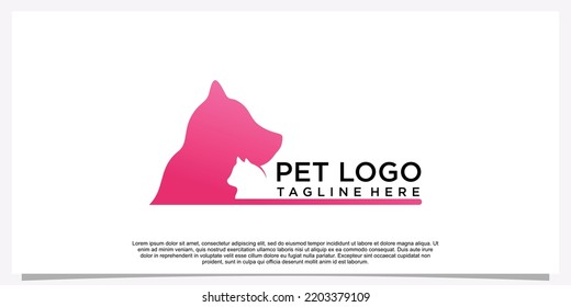 Plantilla de diseño de logotipo mascota icono de mascota concepto simple Vector Premium