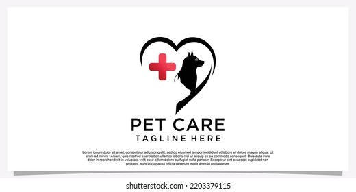 Pet logo design template pet icon simple concept Premium Vector