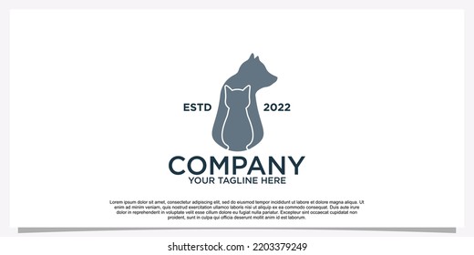 Pet logo design template pet icon simple concept Premium Vector