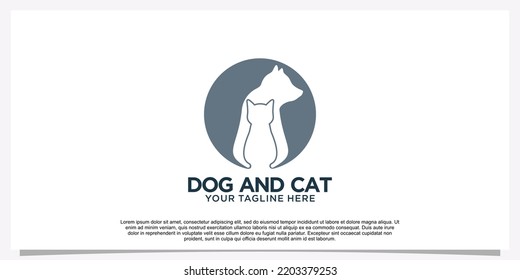 Pet logo design template pet icon simple concept Premium Vector