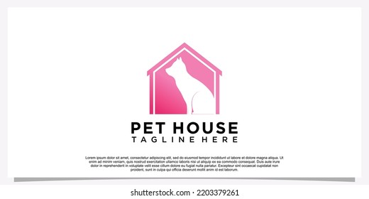 Pet logo design template pet icon simple concept Premium Vector