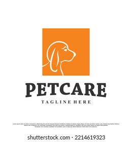 Pet logo design template simple concept Premium Vector
