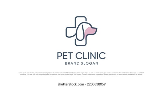 Pet logo design vector with creative element concept