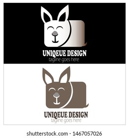 Pet logo design. White rabbit icon for business idea concept. Vector illustration. Modern design. Unique bunny vector design for pet shop.   
