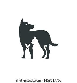 pet logo, negative space style