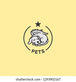 Pet logo premium quality vector yellow wings angel