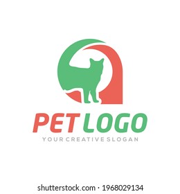 Pet logo vector, Pet and location concept logo template