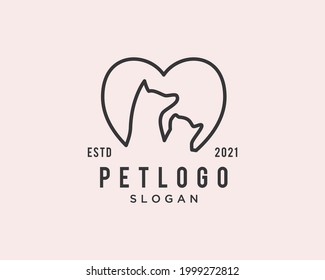 pet logo vector simple design template