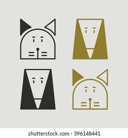 Pet logos set. Cat and dog logo. Vector illustration.