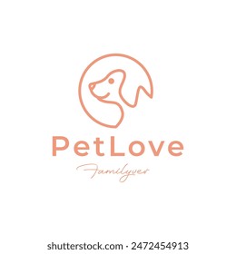 pet love dog care animal friendship modern logo design vector