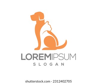 pet love, dog and cat, fur, happy, illustration, kitten, kitty, logo, love, paw, pet, puppy, shop, sitting, small, vector, veterinarian, veterinary, pet logo, pet care