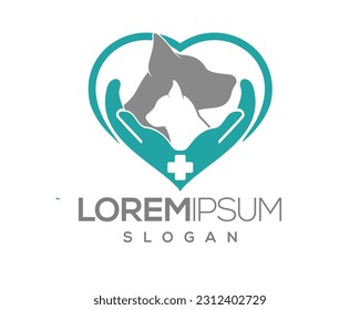 pet love, dog and cat, fur, happy, illustration, kitten, kitty, logo, love, paw, pet, puppy, shop, sitting, small, vector, veterinarian, veterinary, pet logo, pet care