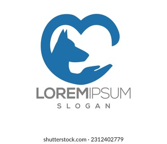 pet love, dog and cat, fur, happy, illustration, kitten, kitty, logo, love, paw, pet, puppy, shop, sitting, small, vector, veterinarian, veterinary, pet logo, pet care