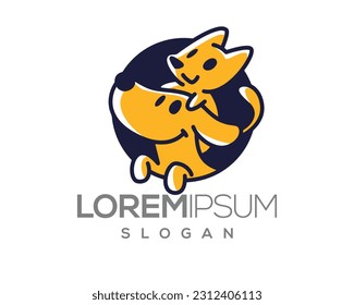 pet love, dog and cat, fur, happy, illustration, kitten, kitty, logo, love, paw, pet, puppy, shop, sitting, small, vector, veterinarian, veterinary, pet logo, pet care