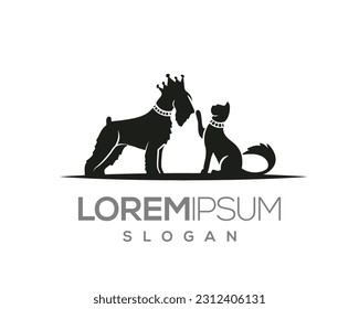 pet love, dog and cat, fur, happy, illustration, kitten, kitty, logo, love, paw, pet, puppy, shop, sitting, small, vector, veterinarian, veterinary, pet logo, pet care