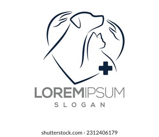 pet love, dog and cat, fur, happy, illustration, kitten, kitty, logo, love, paw, pet, puppy, shop, sitting, small, vector, veterinarian, veterinary, pet logo, pet care