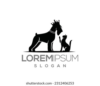 pet love, dog and cat, fur, happy, illustration, kitten, kitty, logo, love, paw, pet, puppy, shop, sitting, small, vector, veterinarian, veterinary, pet logo, pet care