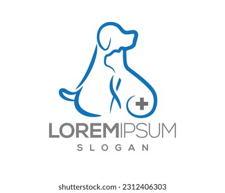 pet love, dog and cat, fur, happy, illustration, kitten, kitty, logo, love, paw, pet, puppy, shop, sitting, small, vector, veterinarian, veterinary, pet logo, pet care
