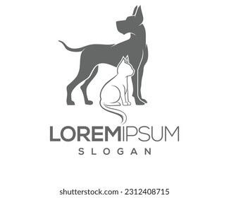 pet love, dog and cat, fur, happy, illustration, kitten, kitty, logo, love, paw, pet, puppy, shop, sitting, small, vector, veterinarian, veterinary, pet logo, pet care