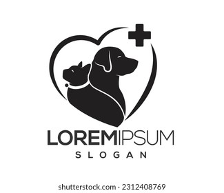 pet love, dog and cat, fur, happy, illustration, kitten, kitty, logo, love, paw, pet, puppy, shop, sitting, small, vector, veterinarian, veterinary, pet logo, pet care
