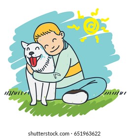 Pet love doodle illustration